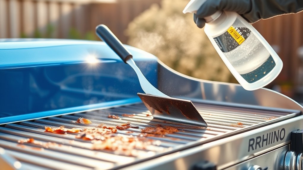 cleaning instructions for a blue rhino griddle