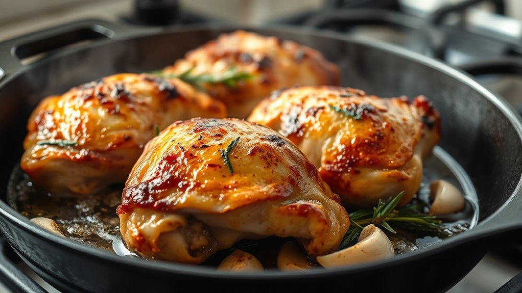 cook chicken thighs in skillet