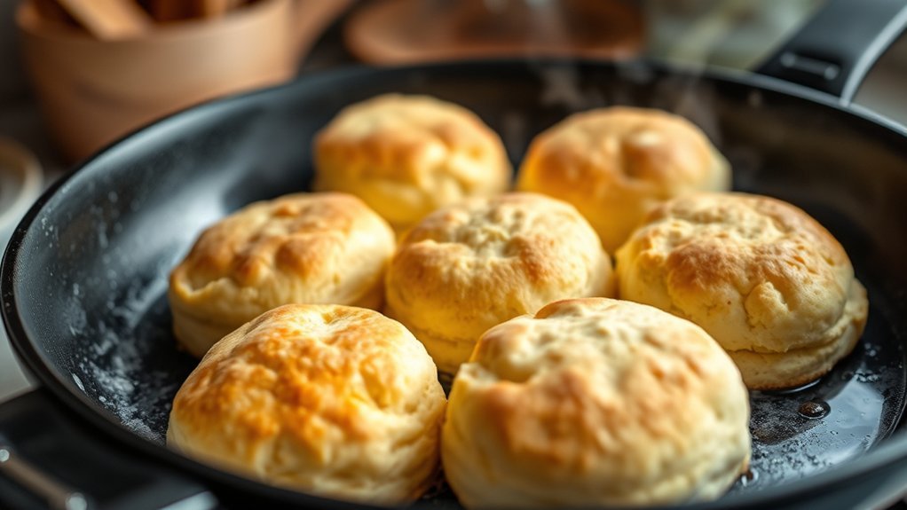 cooking canned biscuits in an electric skillet