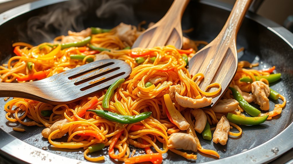 cooking lo mein on blackstone griddle