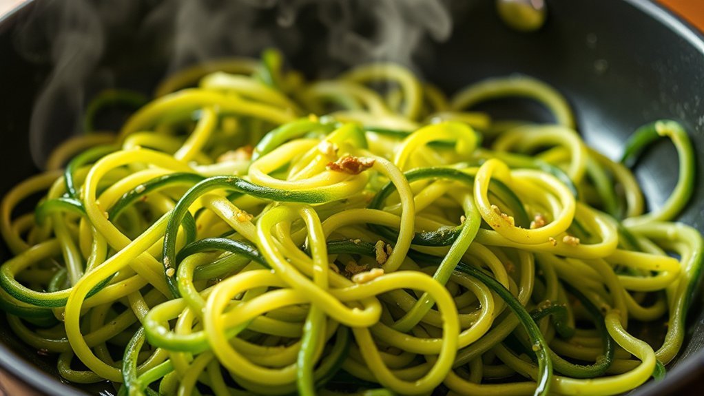 cooking zucchini noodles in skillet timing