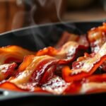 crispy bacon in skillet