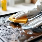 how to clean burnt griddle