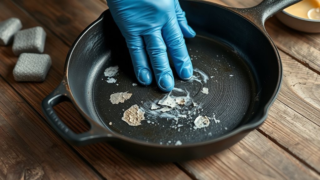 how to remove paint from skillet