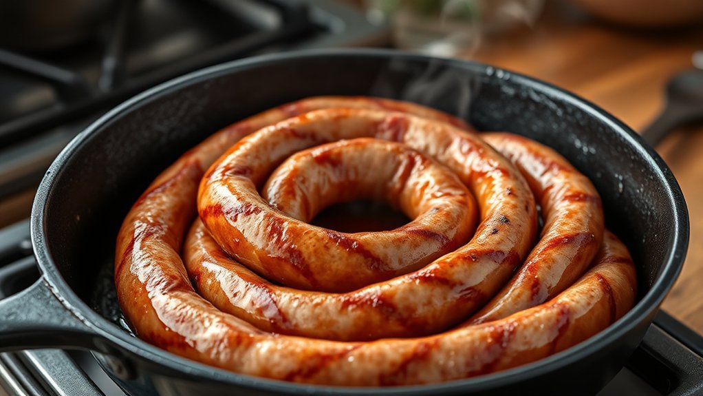 how to skillet roast rope sausage
