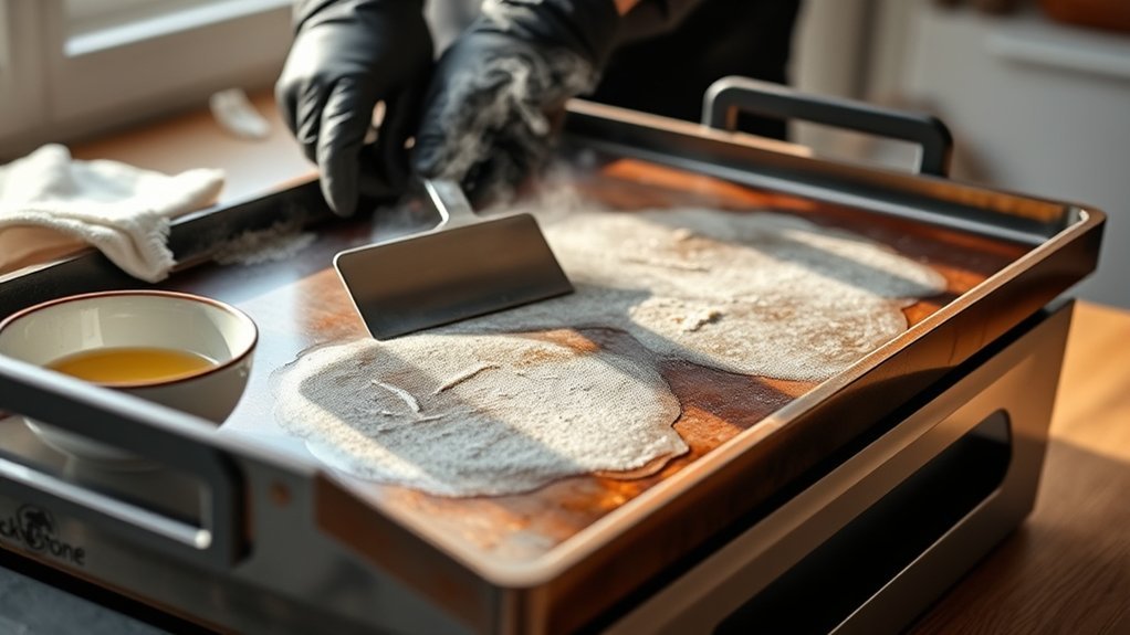 how to strip reseason blackstone griddle