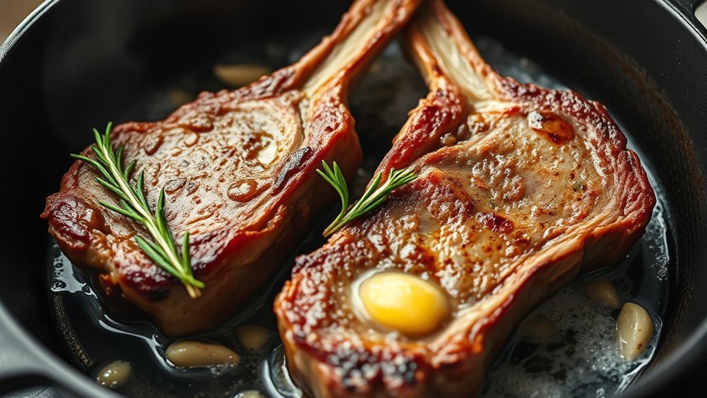 lamb loin chops skillet cooking