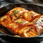 marinated salmon in cast iron