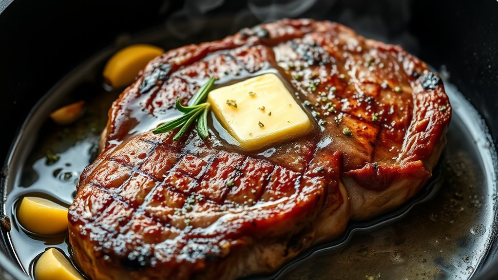 new york steak in cast iron