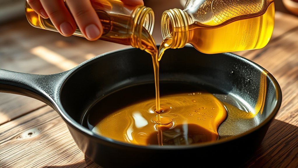 oil a skillet properly and evenly