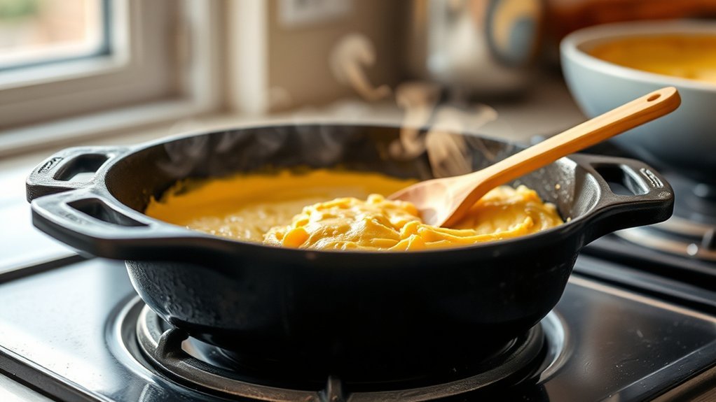 preheat cast iron for cornbread