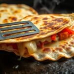 quesadillas cooked on griddle