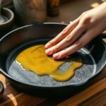 seasoning a cast iron skillet without oven