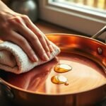 seasoning a copper skillet process