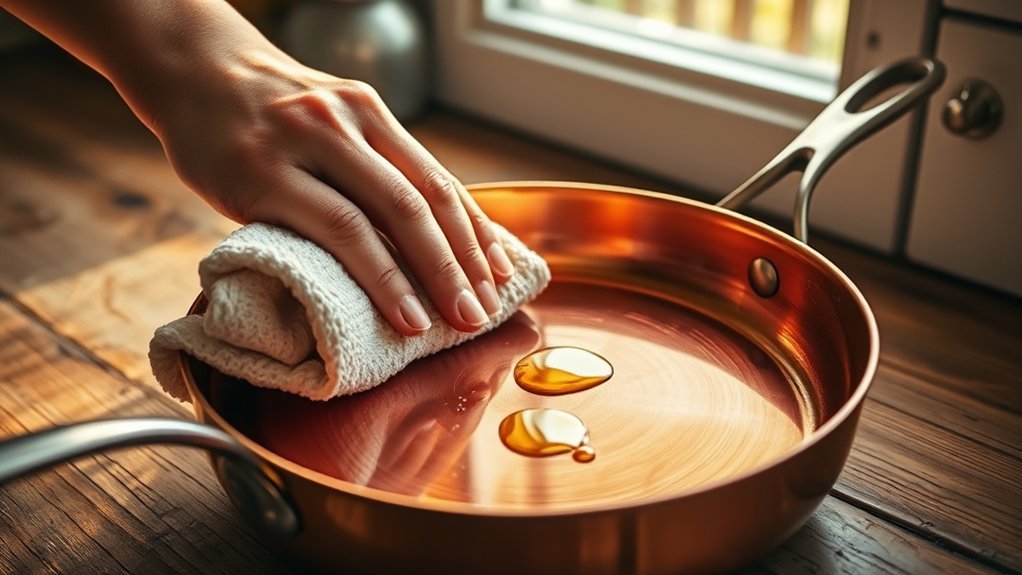 seasoning a copper skillet process