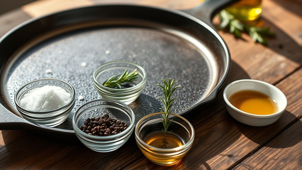 seasoning a griddle with oil or fat