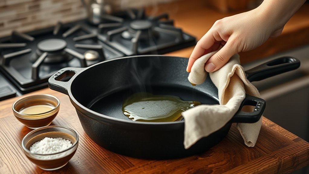 seasoning a new cast iron skillet steps