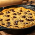 skillet cookie with dough