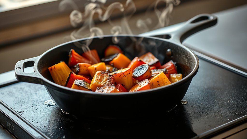 skillet on a griddle applicable