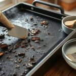 stuck on food on griddle